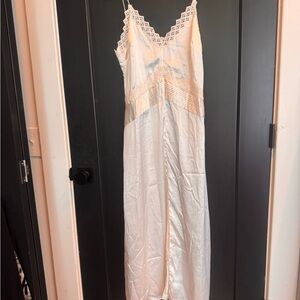 Elegant White Lace Trim Formal Dress